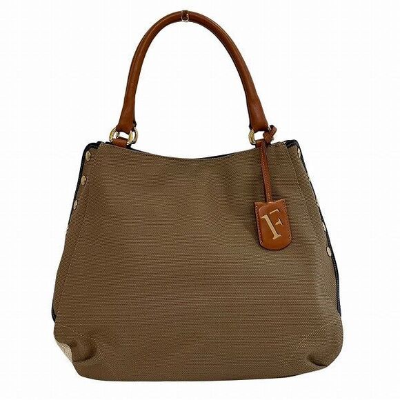 Furla Handbags - Furla Canvas Leather Tote Bag